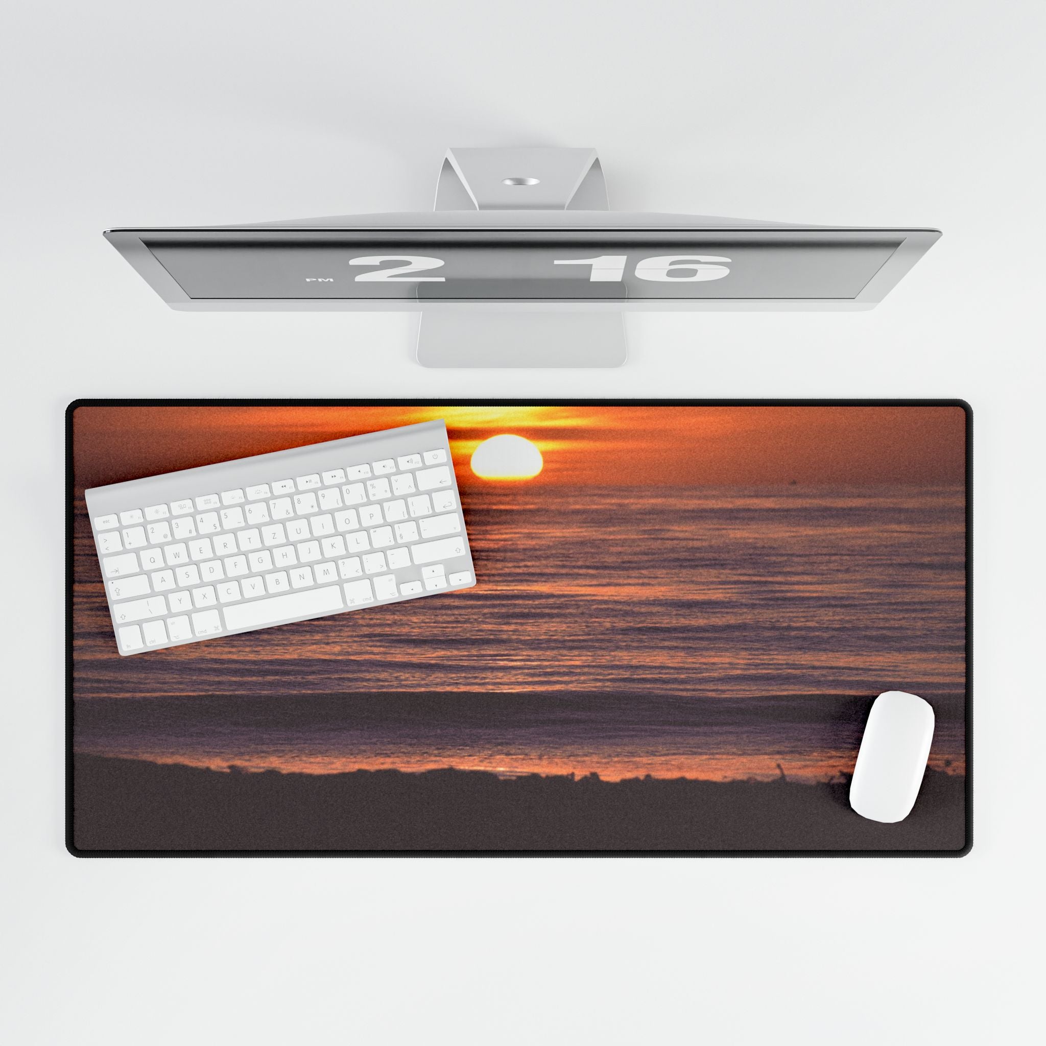 Ocean Sunset Desk Mat — Large Coastal Mousepad for Home Office