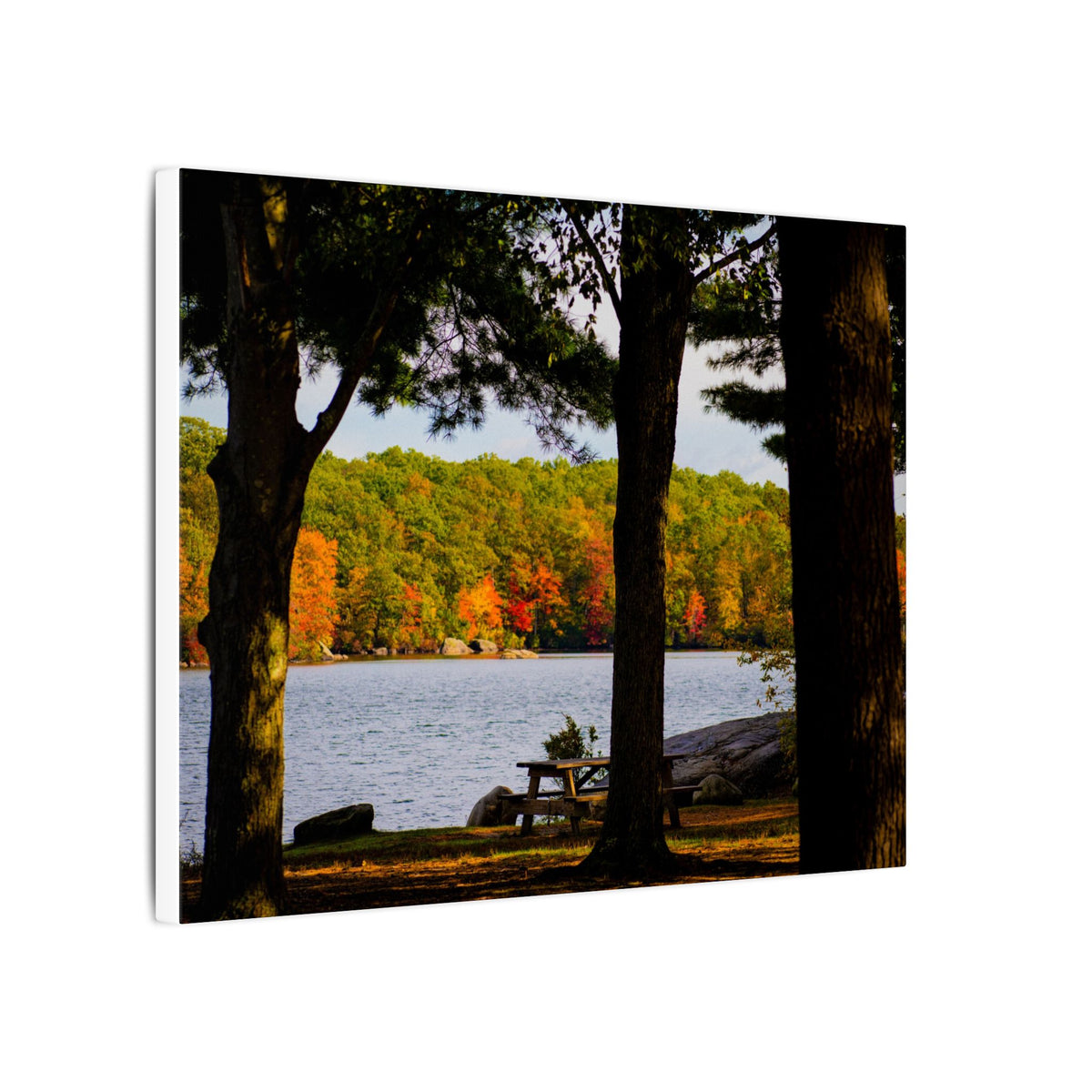Autumn Lakeside Retreat Landscape