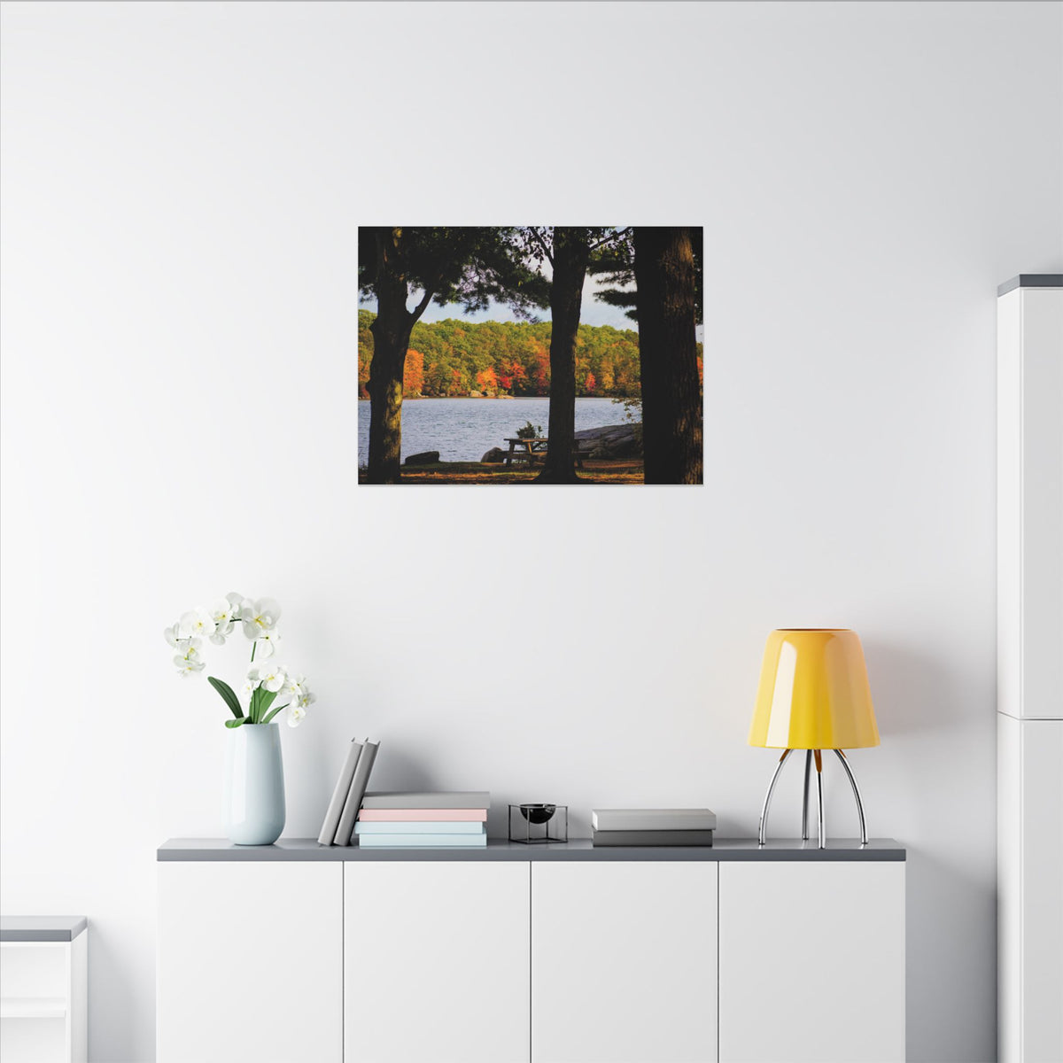 Autumn Lakeside Retreat Landscape