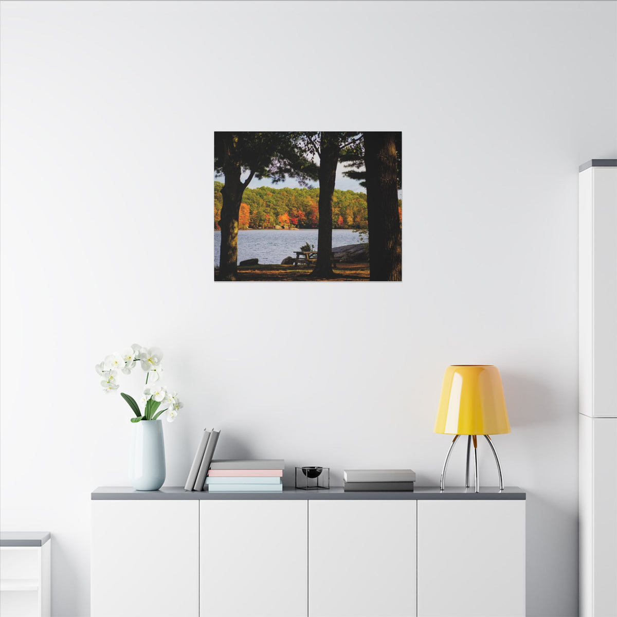 Autumn Lakeside Retreat Landscape