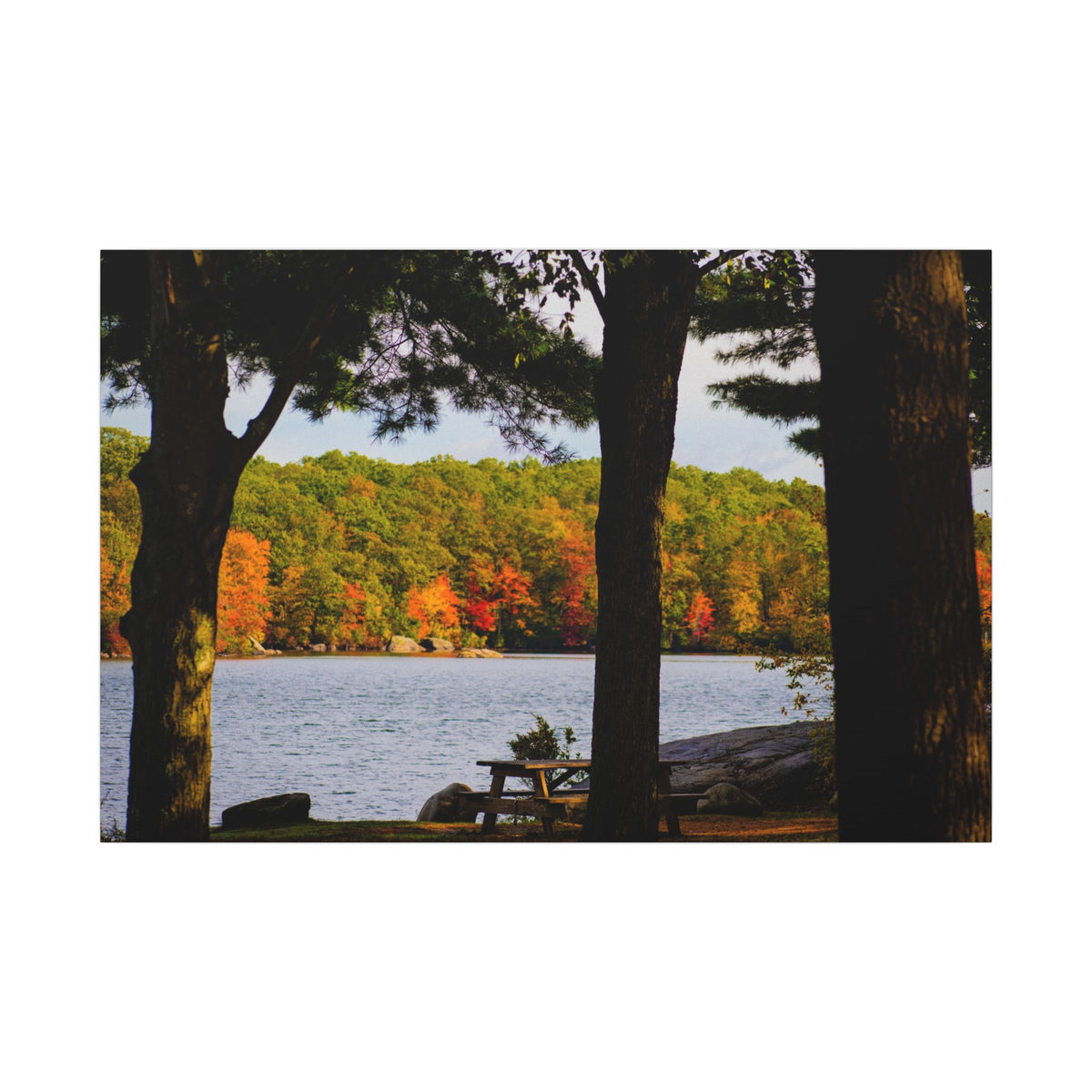 Autumn Lakeside Retreat Landscape