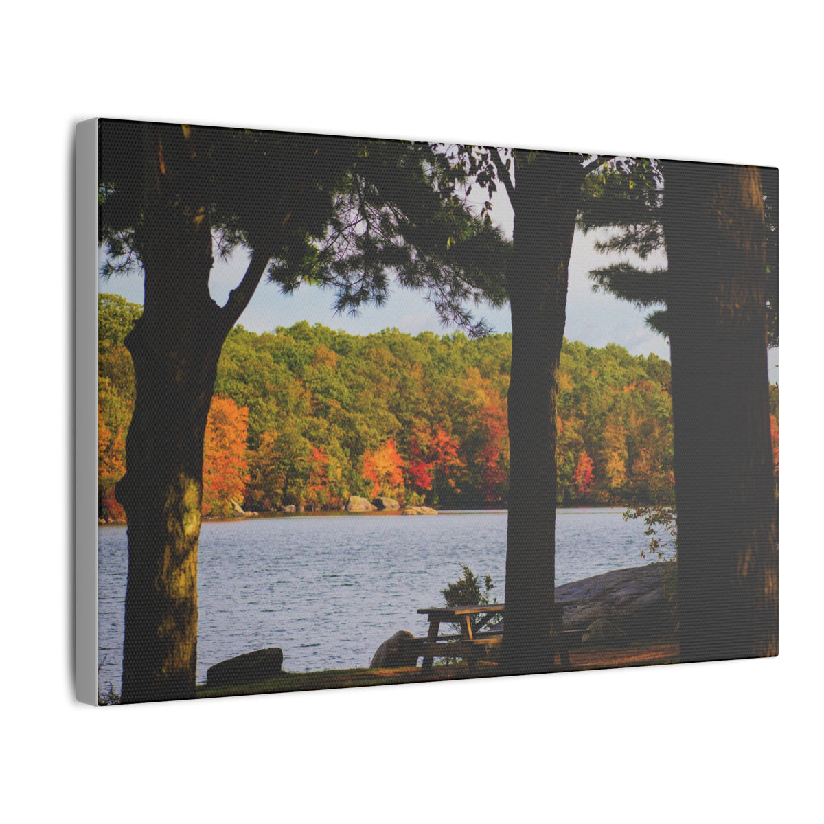 Autumn Lakeside Retreat Landscape