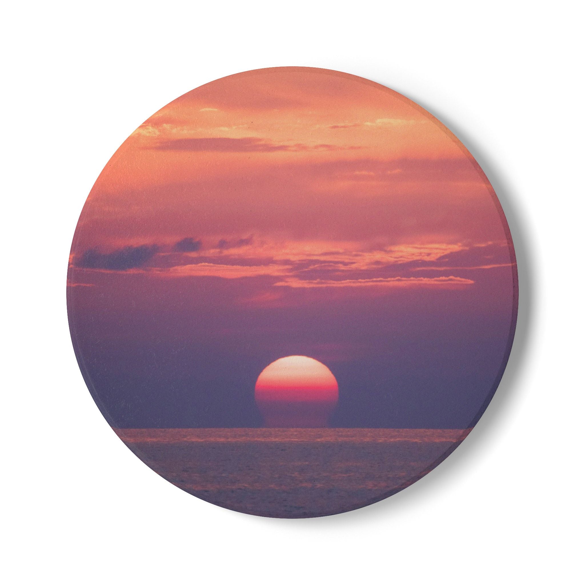 Sunset Ocean Ceramic Coaster