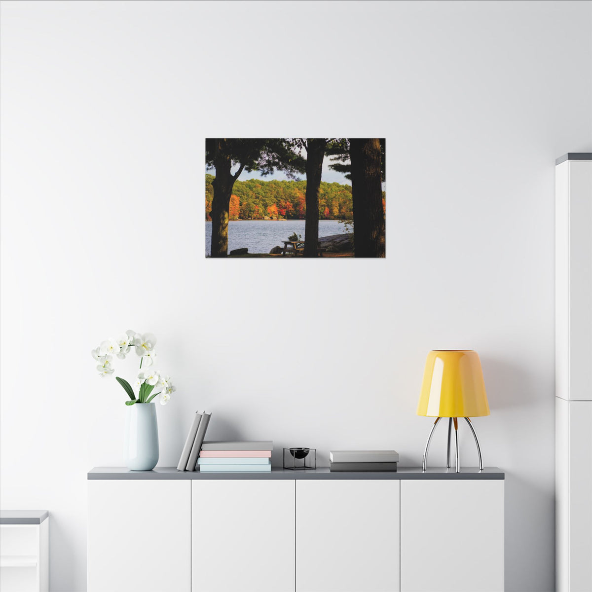 Autumn Lakeside Retreat Landscape