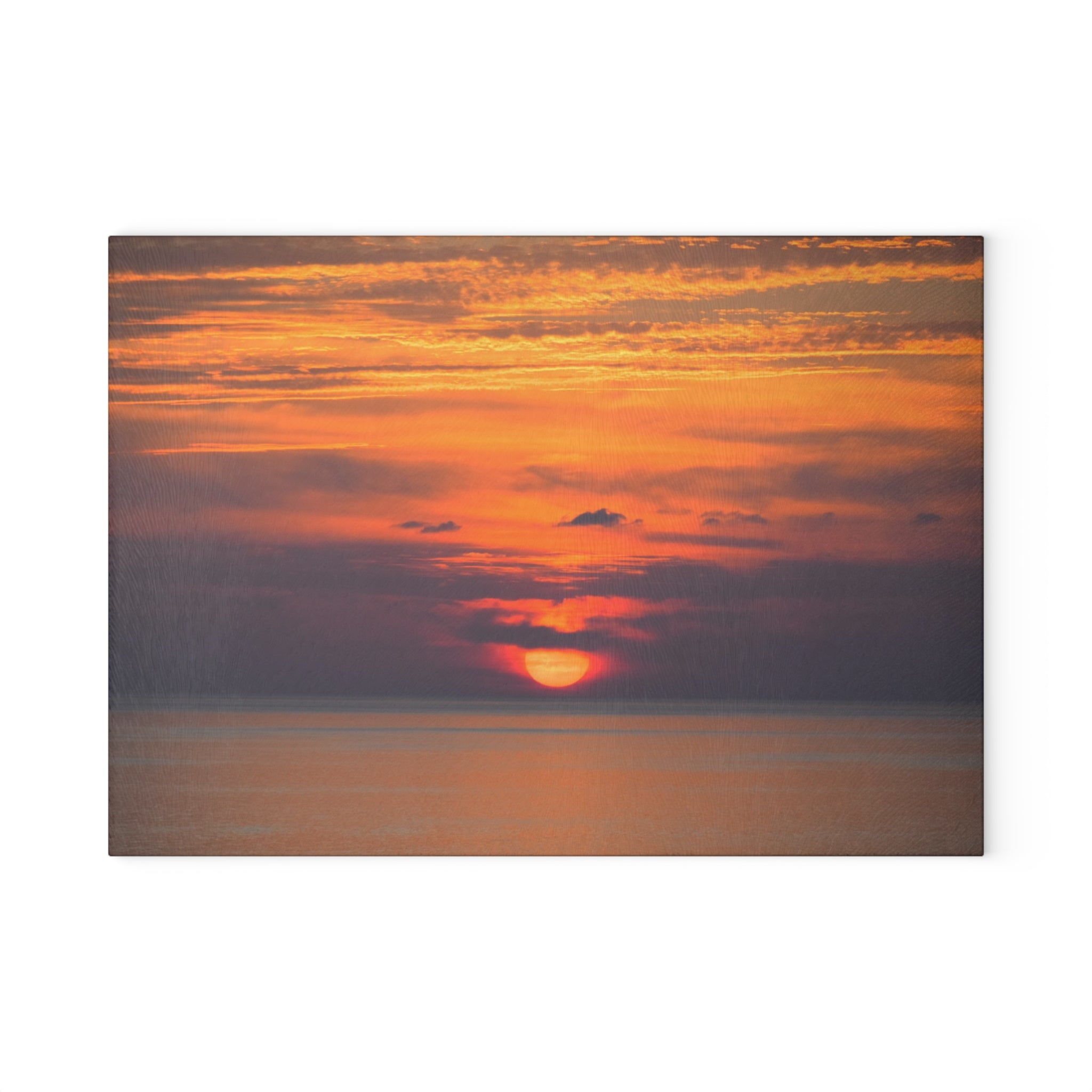 Epic Sunset Glass Cutting Board – Scenic Coastal Kitchen Decor