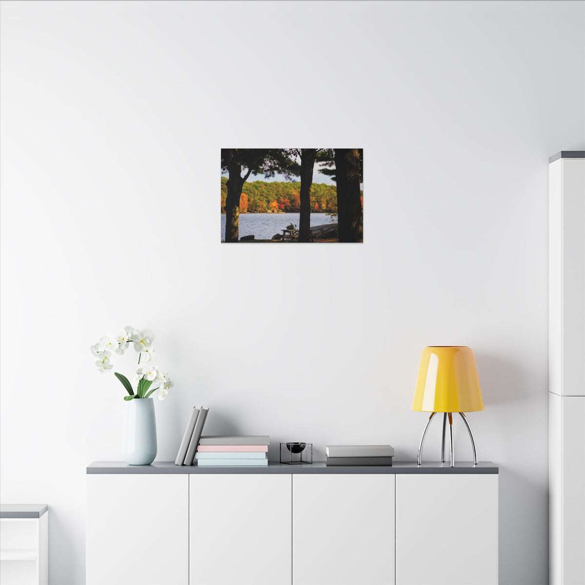 Autumn Lakeside Retreat Landscape