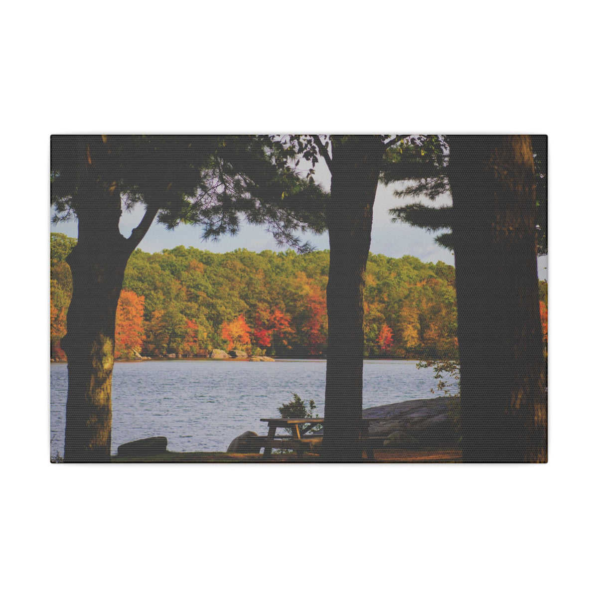 Autumn Lakeside Retreat Landscape